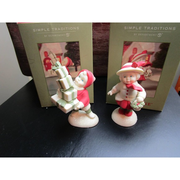 Dept 56 Holly Lane Christmas figurines Dept 56 x 2 original packaging - Picture 9 of 12